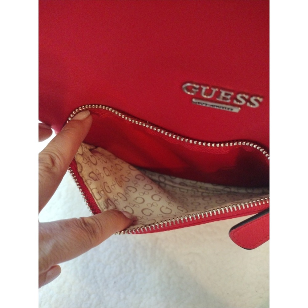 Guess Rock Beat Red Nylon Backpack Dual Zipper Approximately 12" X‎ 10" Casual - Picture 4 of 8